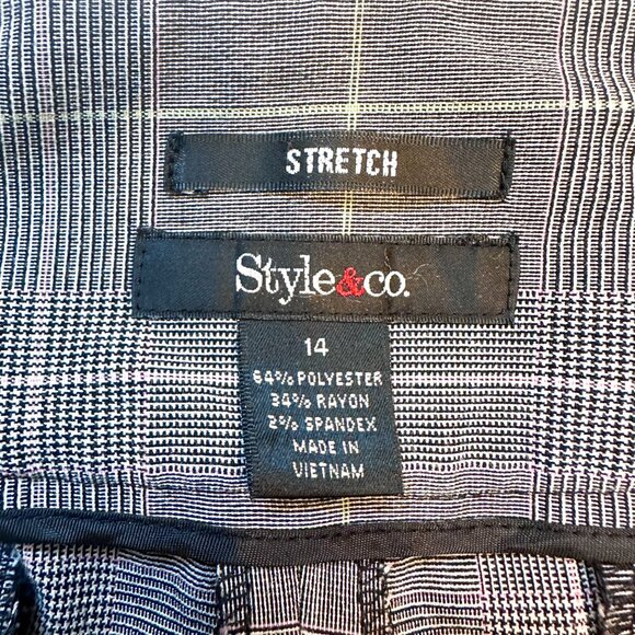 Style & Co Women's Plaid Gray Stretch Cropped Wide-Leg Pants Size 14 - Picture 3 of 11